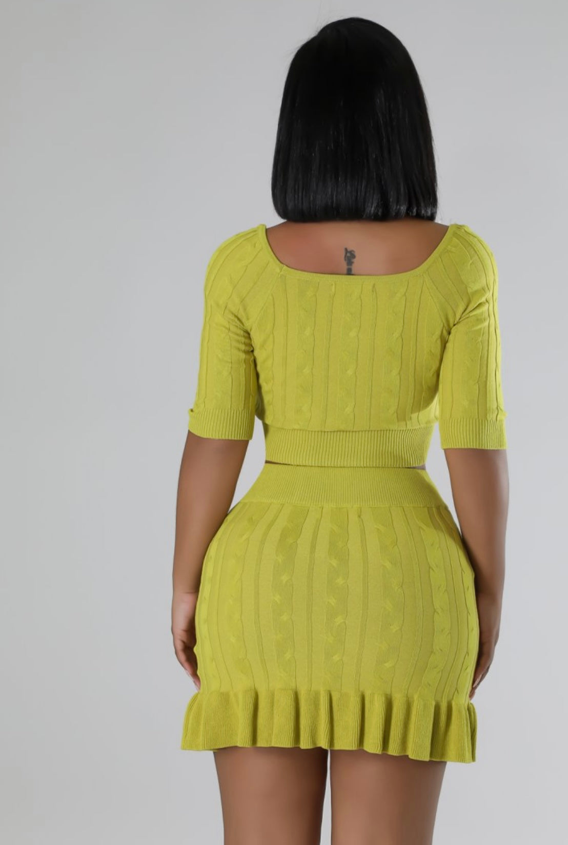 OLIVE GREEN SKIRT SET